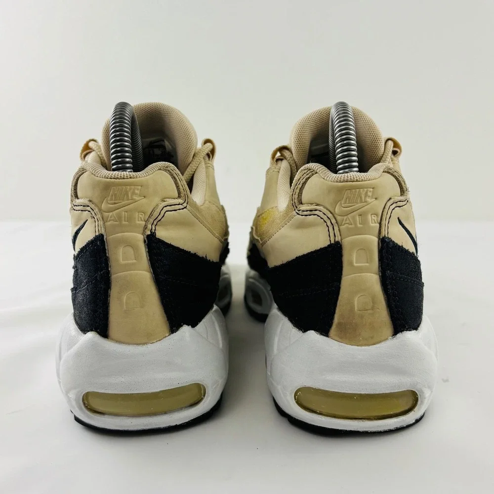 Nike Air Max 95 Premium Light Cream Black Suede Sneakers 807443-203 Womens 8